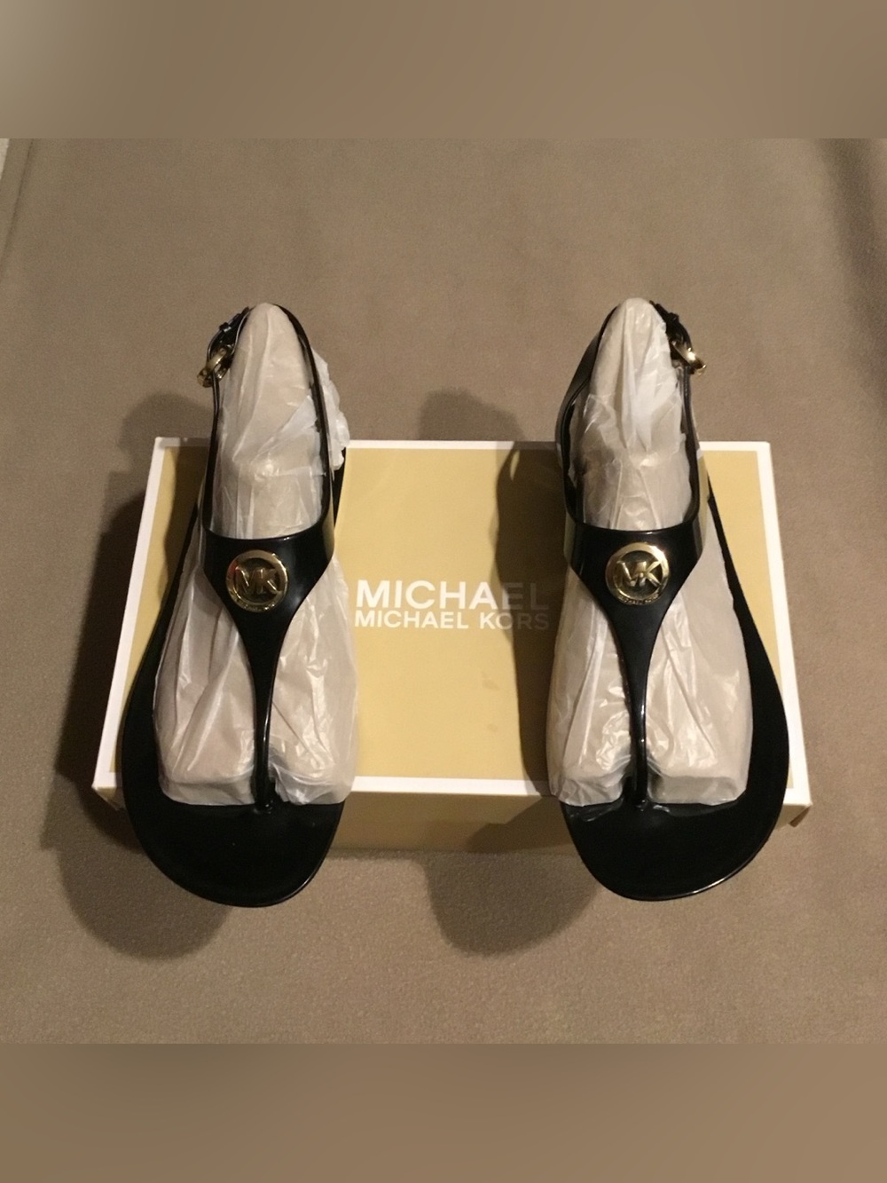 Michael Kors Women's Black T-Strap Jelly Sandals